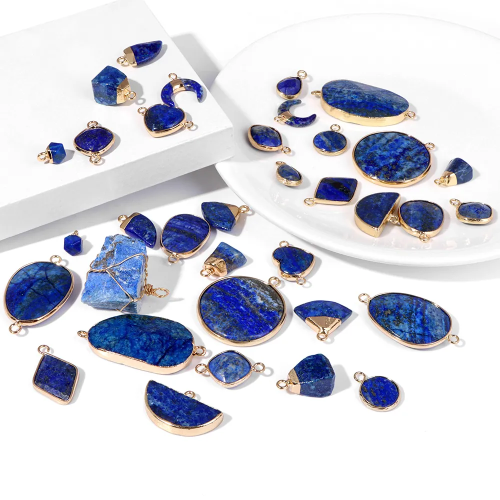Lapis Lazuli Teardrop Heart Pendant Charms – view 4