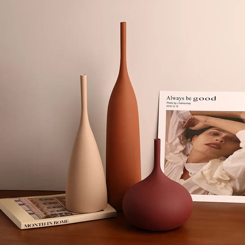 Nordic Morandi Ceramic Vase – view 3