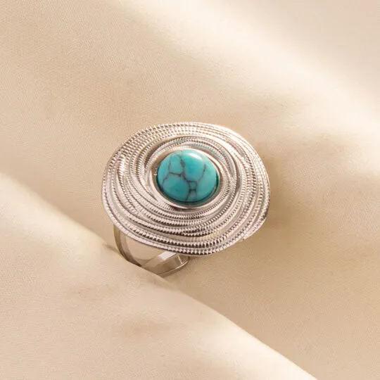 Boho Turquoise Adjustable Ring