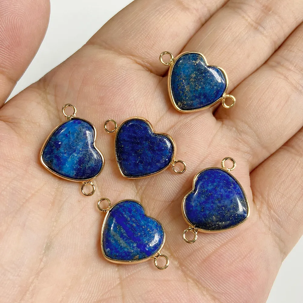 Lapis Lazuli Teardrop Heart Pendant Charms – view 5