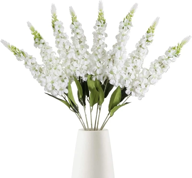 Artificial Hyacinth Flowers – Faux Silk Hyacinth Stems for Vase, Wedding, Garden & Home Decor - Beige 5 Stems