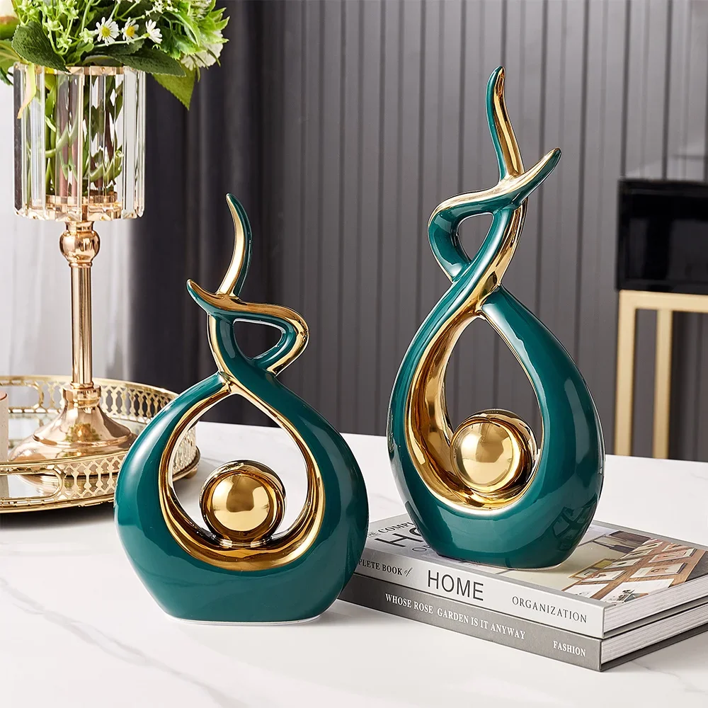 Modern abstract ceramic sculpture statue
