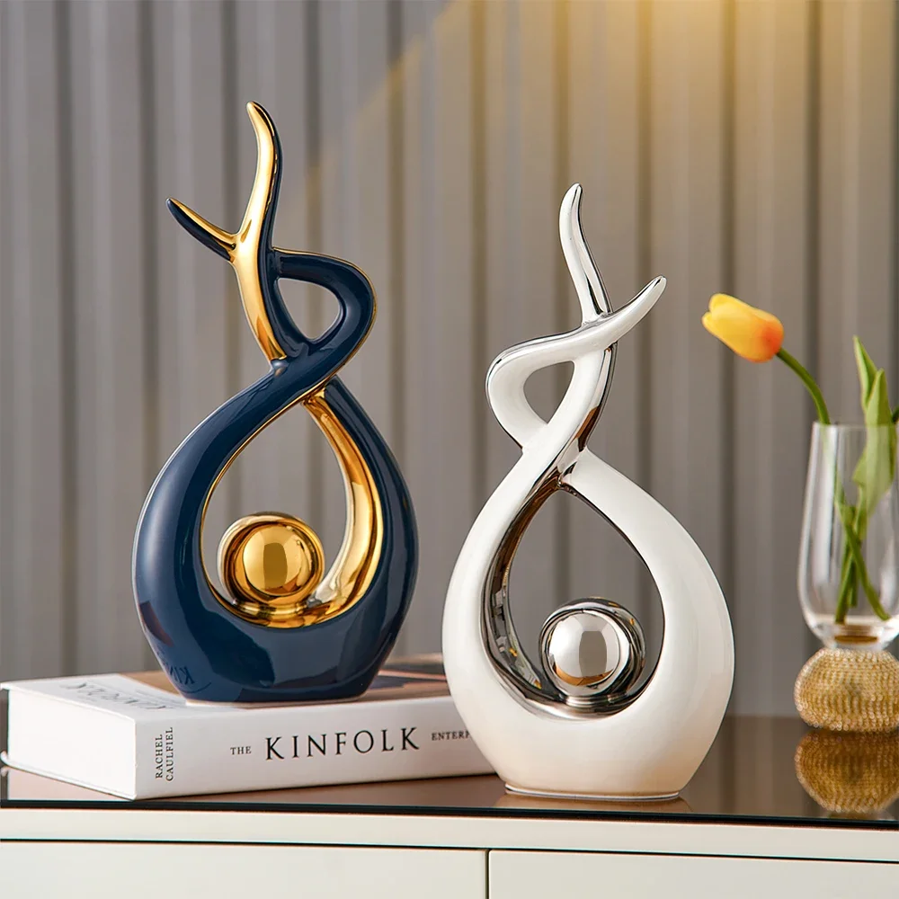 Modern abstract ceramic sculpture statue