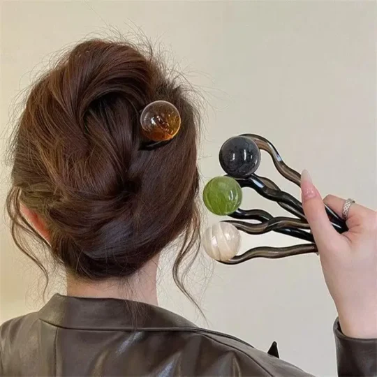 Pearl U-shaped hair stick hairpin