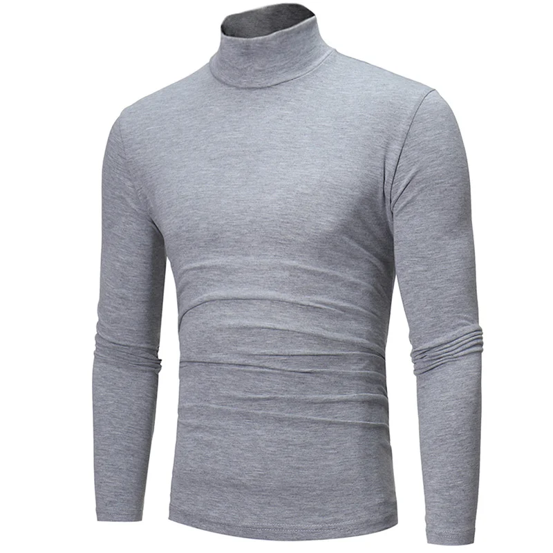 Men's Thermal High Neck Base Layer Top – Slim Fit Long Sleeve Turtleneck T-Shirt