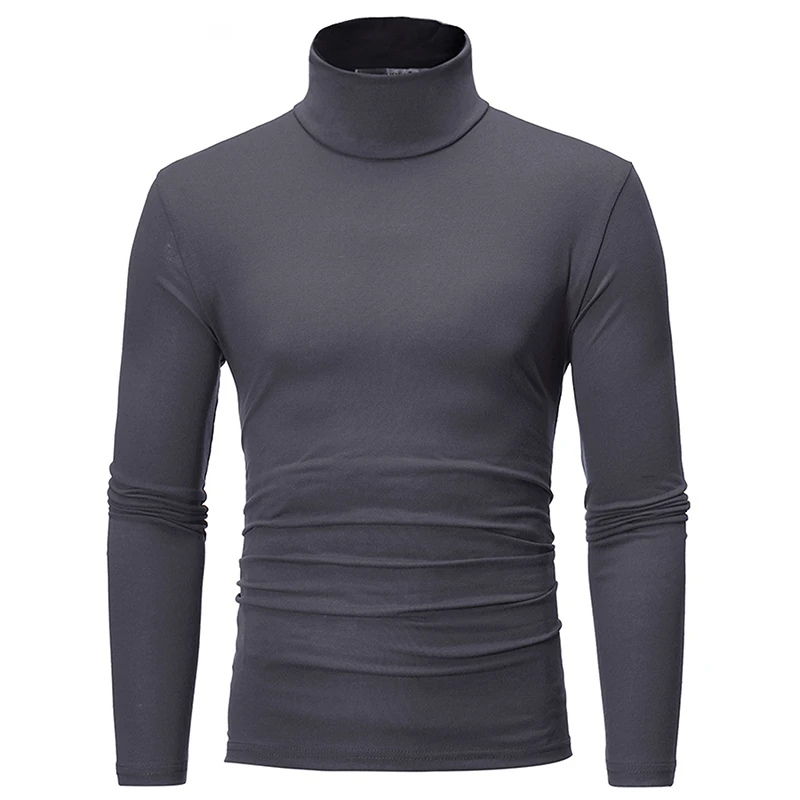Men's Thermal High Neck Base Layer Top – Slim Fit Long Sleeve Turtleneck T-Shirt