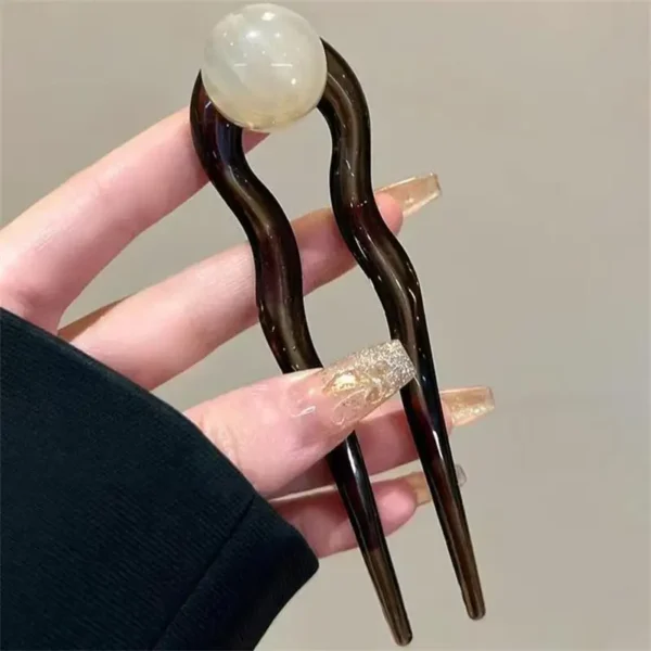 Pearl U-shaped hair stick hairpin