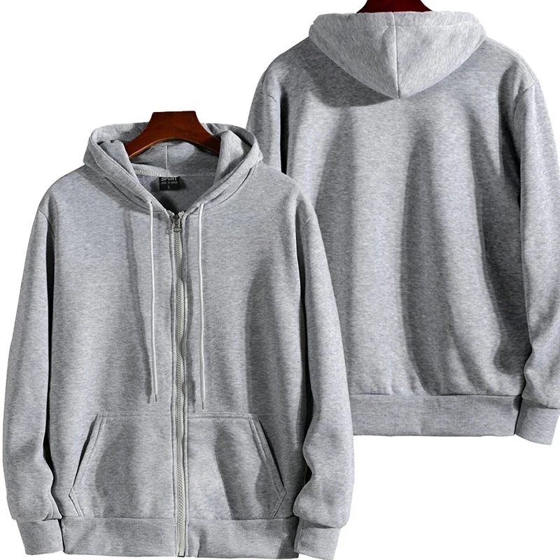 Men's Full Zip Hoodie – Long Sleeve Casual Hooded Sweatshirt, Loose Fit