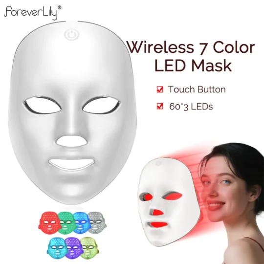 Wireless 7 Colour LED Face Mask – Photon Light Therapy Skincare Mask for Firming & Rejuvenation