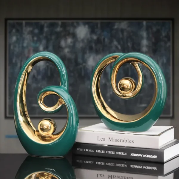 Modern abstract ceramic sculpture statue