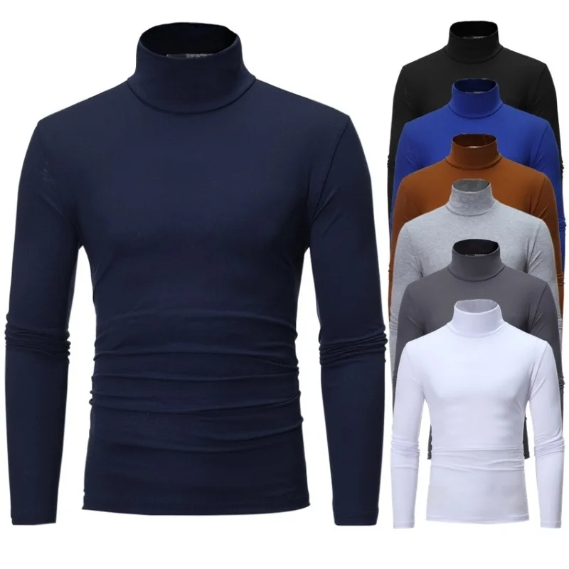 Men's Thermal High Neck Base Layer Top – Slim Fit Long Sleeve Turtleneck T-Shirt