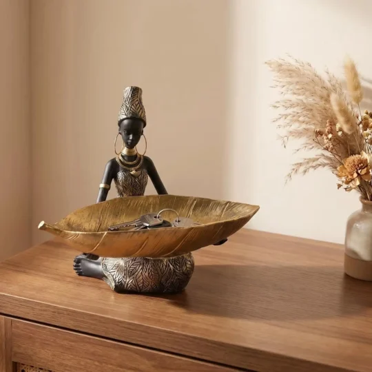 African girl plate sculpture 1