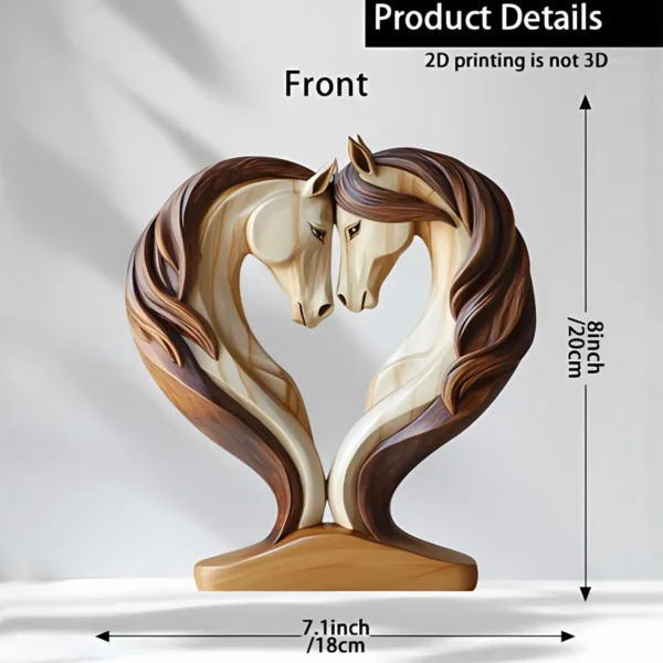 Snuggling horse couple statue ornament