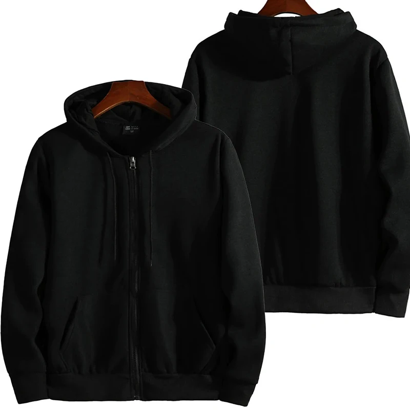 Men's Full Zip Hoodie – Long Sleeve Casual Hooded Sweatshirt, Loose Fit