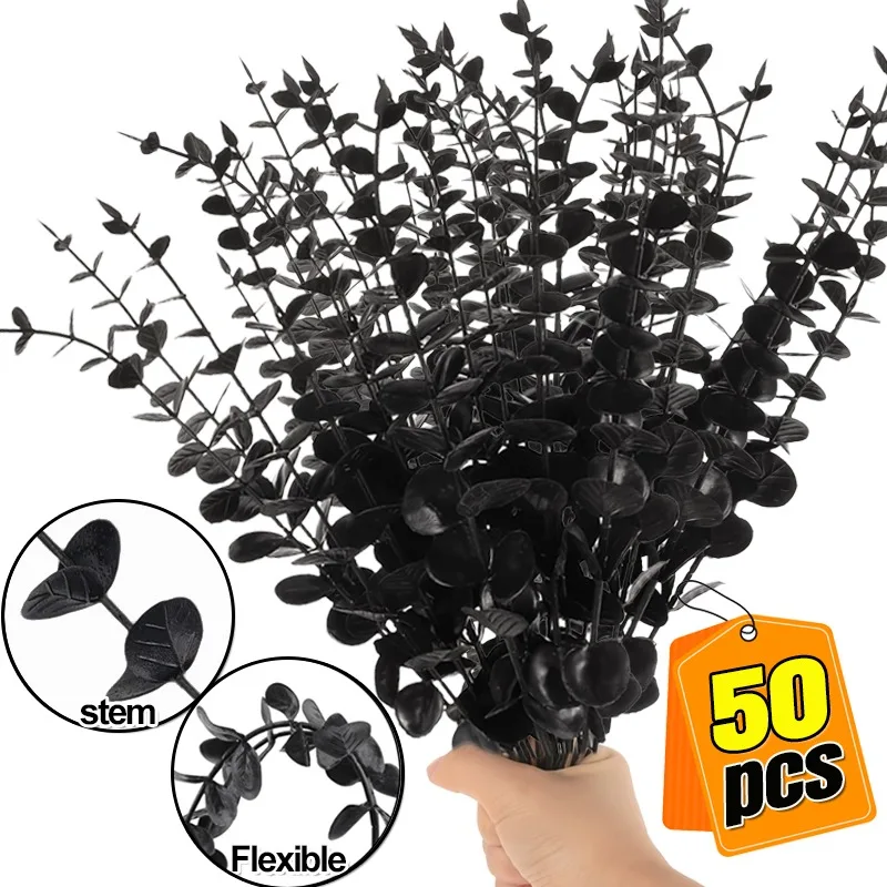 Black Artificial Eucalyptus Stems