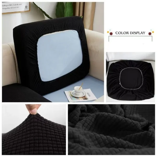 Stretch Sofa Seat Cushion Cover Black