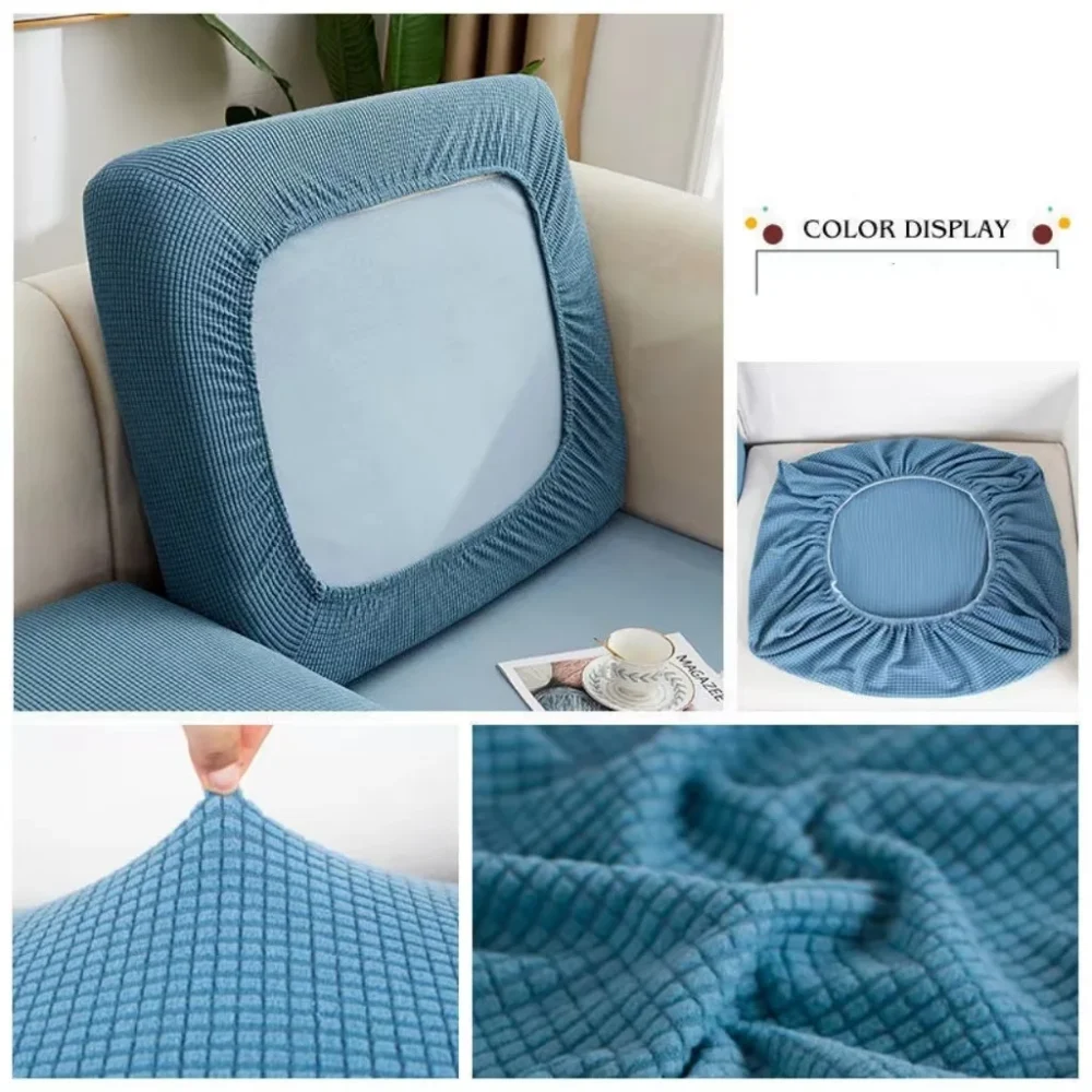 Stretch Sofa Seat Cushion Cover Blue