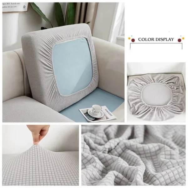Stretch Sofa Seat Cushion Cover Light Grey