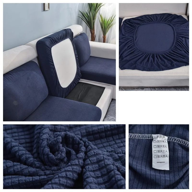 Stretch Sofa Seat Cushion Cover Navy
