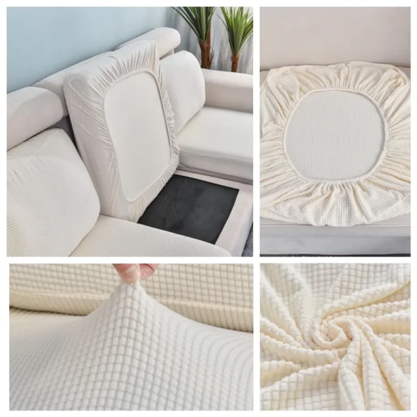 Stretch Sofa Seat Cushion Cover Off White